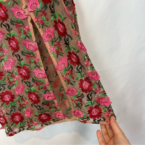For Love and Lemons floral Embroidery Midi Dress S - Picture 7 of 10